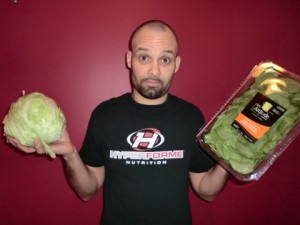 Stef is trying choice between the two leafy foods.